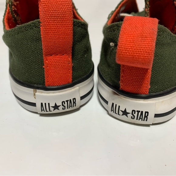 Converse All StarToddler 8 Easy Slip Khaki Green/Orange Sneakers - Picture 8 of 12